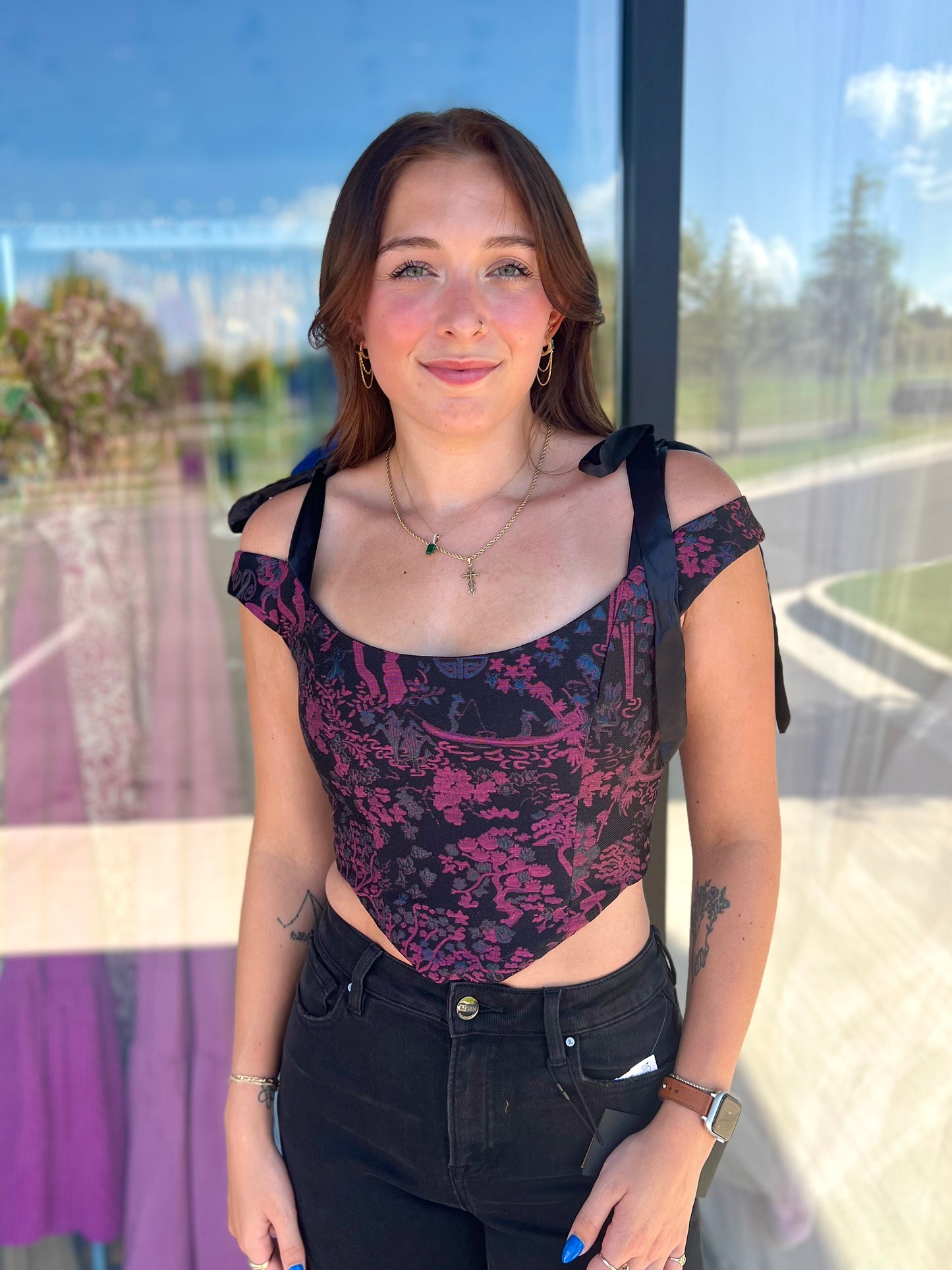 Daphne Lace-up Corset Top
