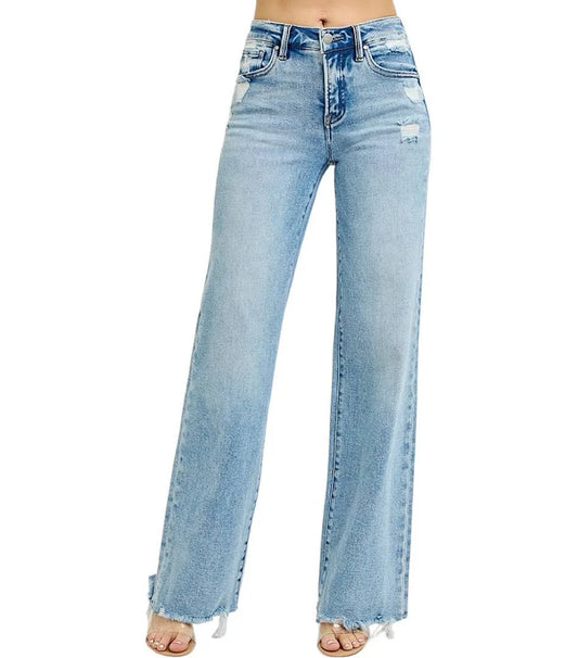 Risen Distressed Straight Leg Jean