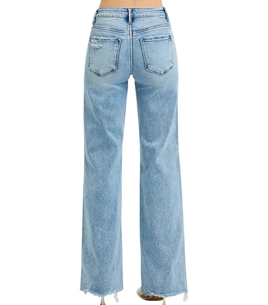 Risen Distressed Straight Leg Jean