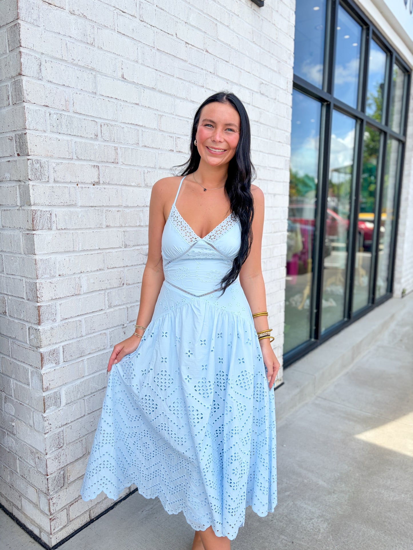Willow Eyelet Midi Dress