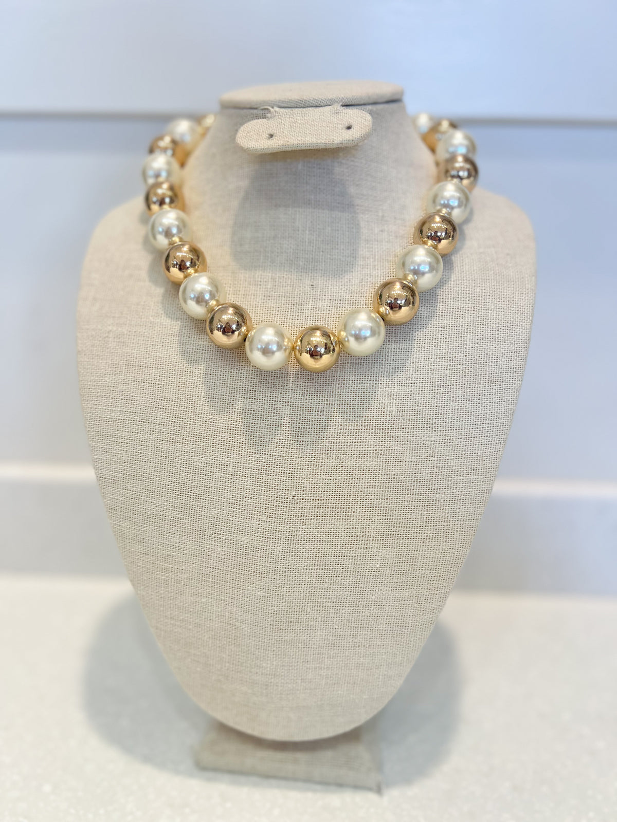 Gold & Pearl Bubble Necklace