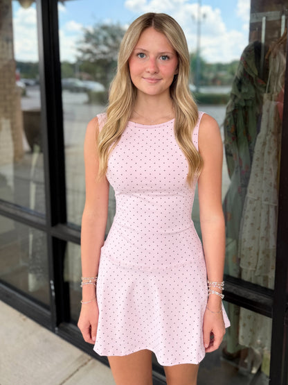 Polka Dot Drop Waist Athletic Dress