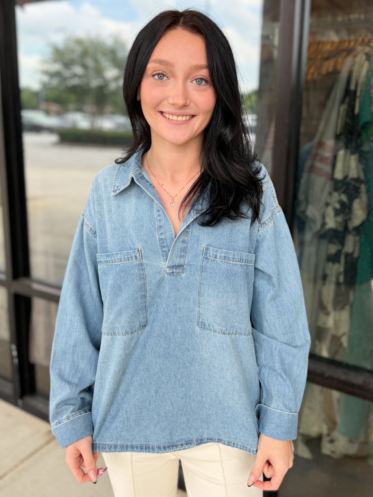 Clay Denim Top