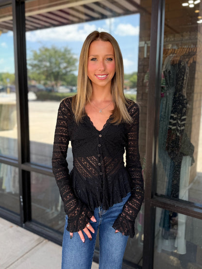 Ace V-Neck Lace Top