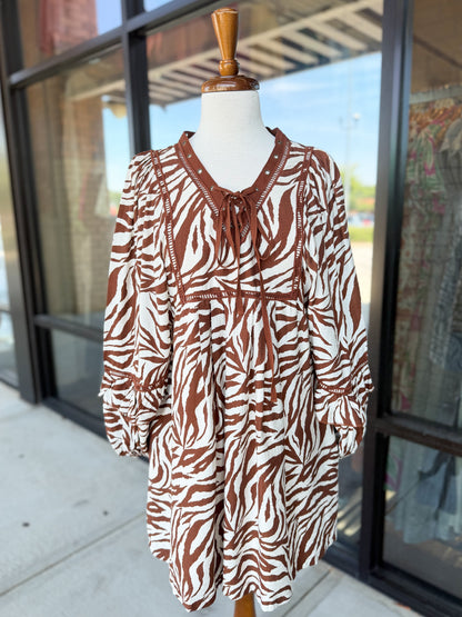 Zebra Print Mini Dress
