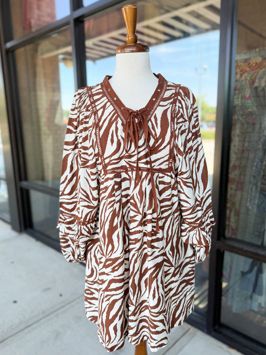 Zebra Print Mini Dress