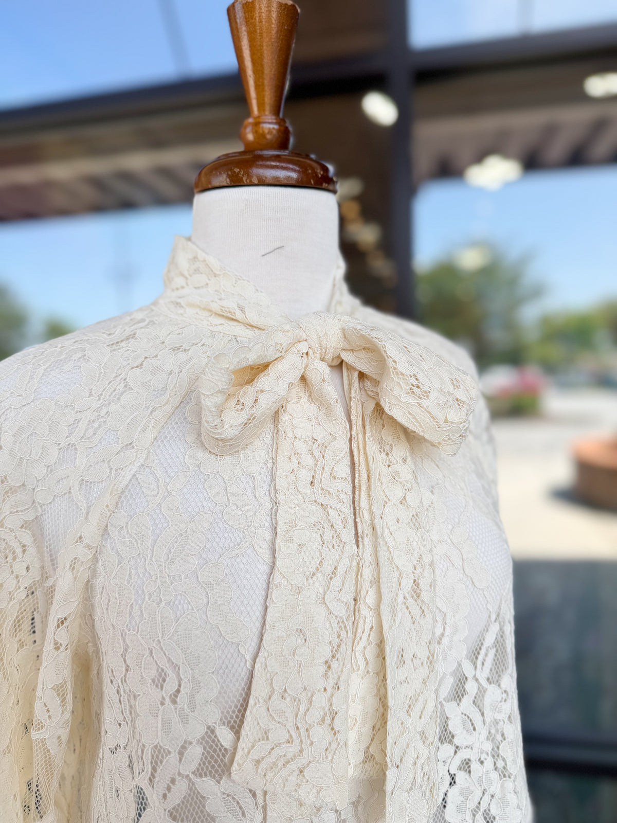 Lace Tie Front Top