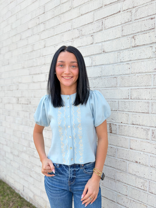 Sutton Embroidered Top
