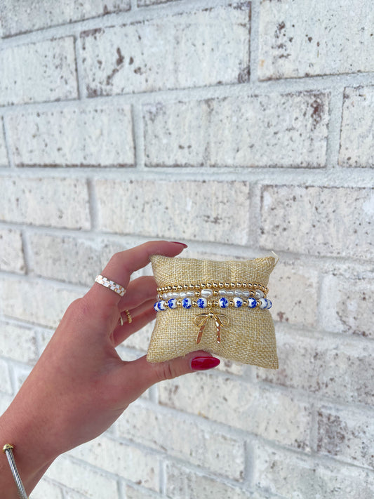 Bow Charm Stack Bracelet