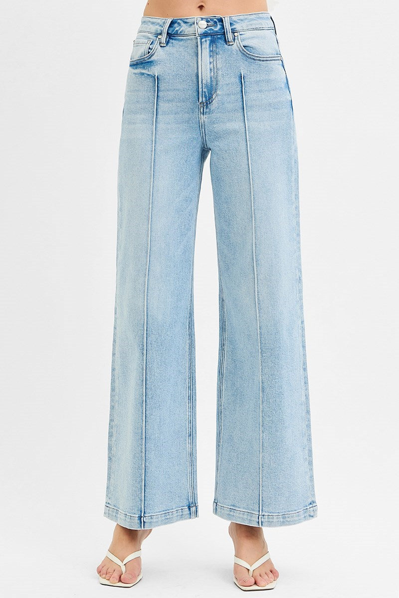Risen High Waisted Wide Leg Jeans
