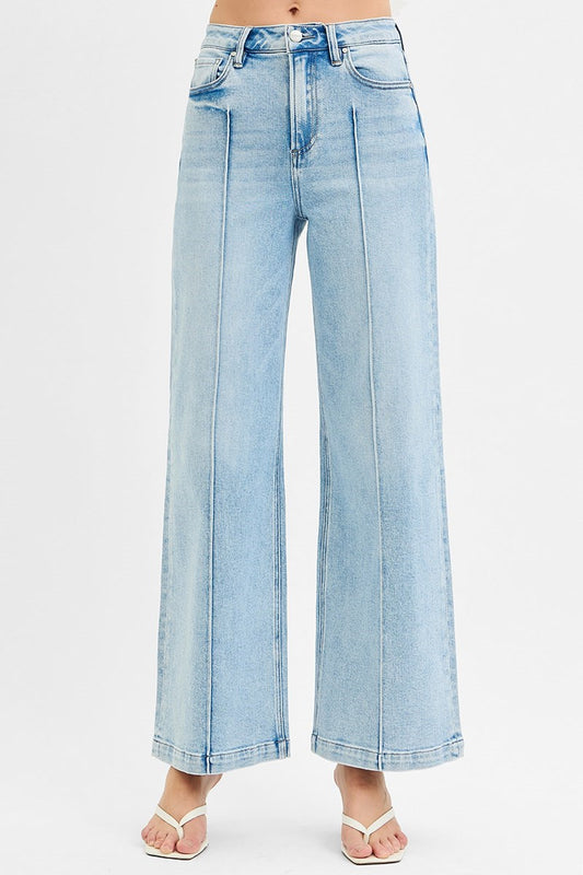 Risen High Waisted Wide Leg Jeans