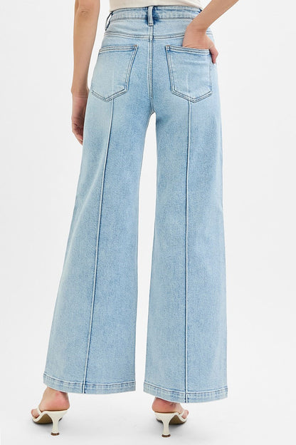 Risen High Waisted Wide Leg Jeans